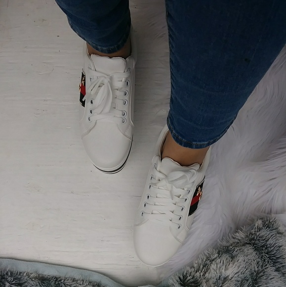 Size 9 Left | White Platform Stripe Trainers - Picture 6 of 7